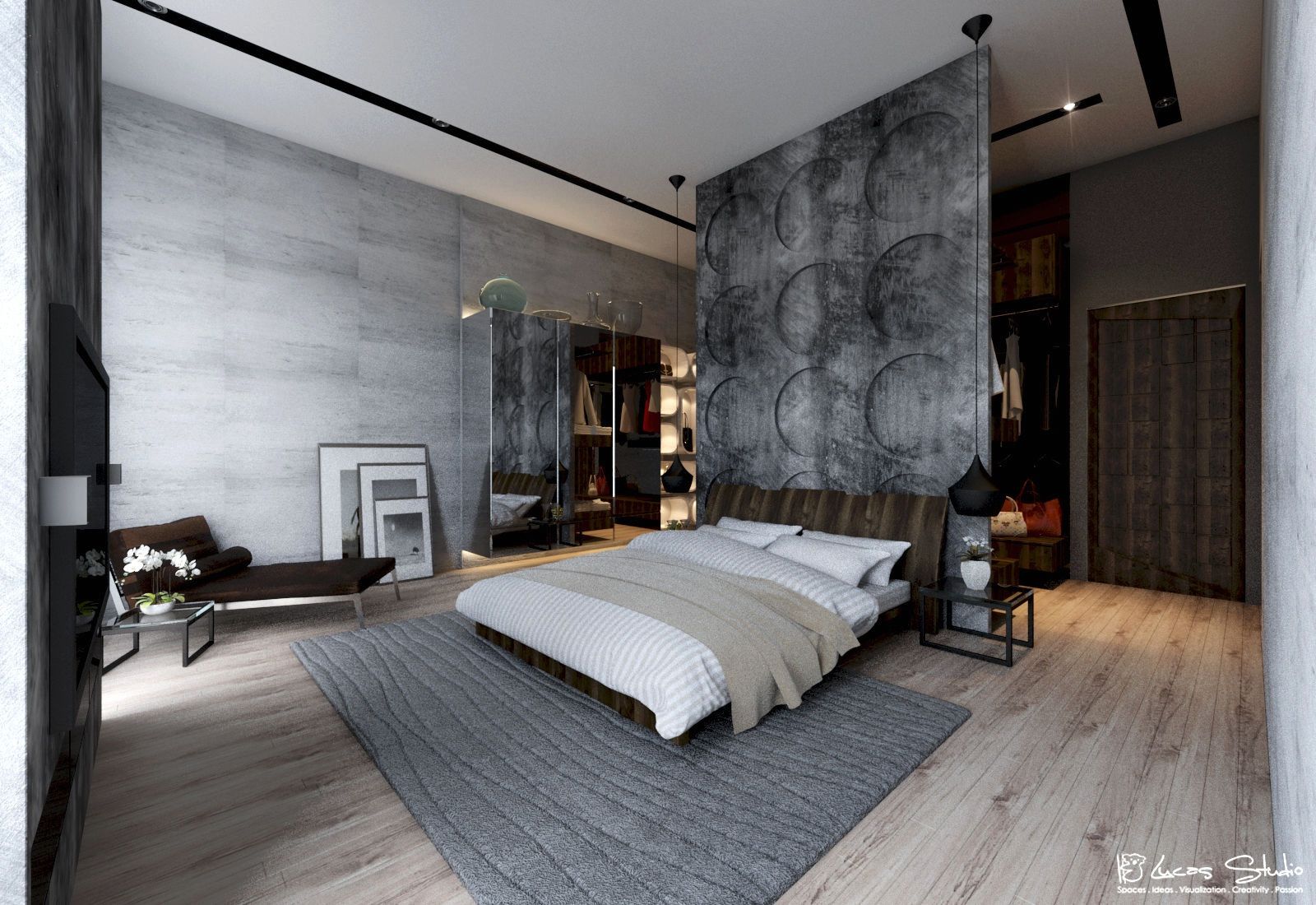 exposed-concrete-wall-bedroom